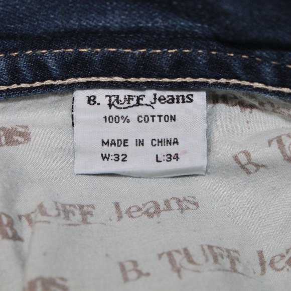 B. Tuff Distressed 5-Pocket Men's 32 x 34 Dark Was - Picture 13 of 14